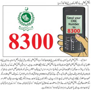 Get Polling Station Detail By SMS CNIC Number on 8300