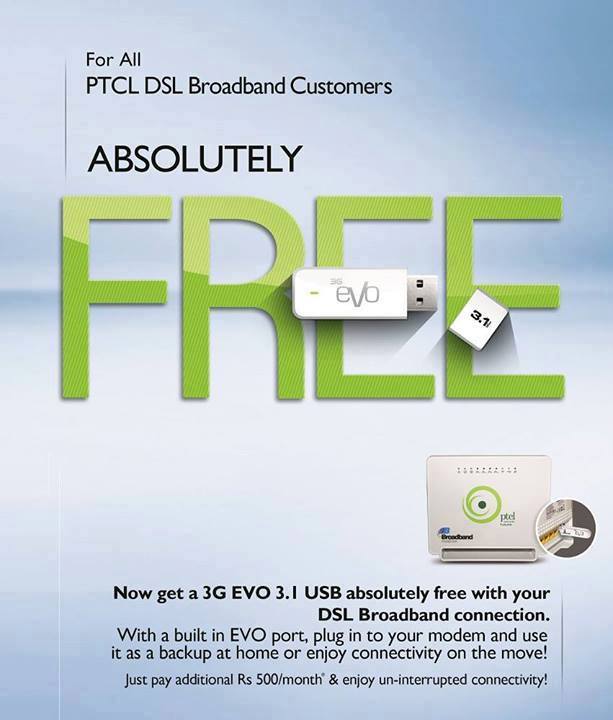 PTCL offers free EVO USB for all DSL broadband users