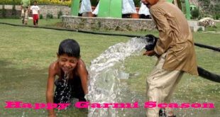 kids playing in Garmi with water