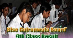 BISE Gujranwala Board Matric 9th Annual Class Result 2018