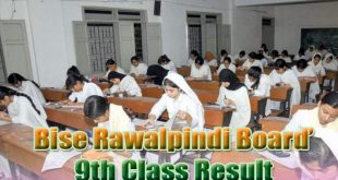 BISE Rawalpindi Board 9th Result 2018