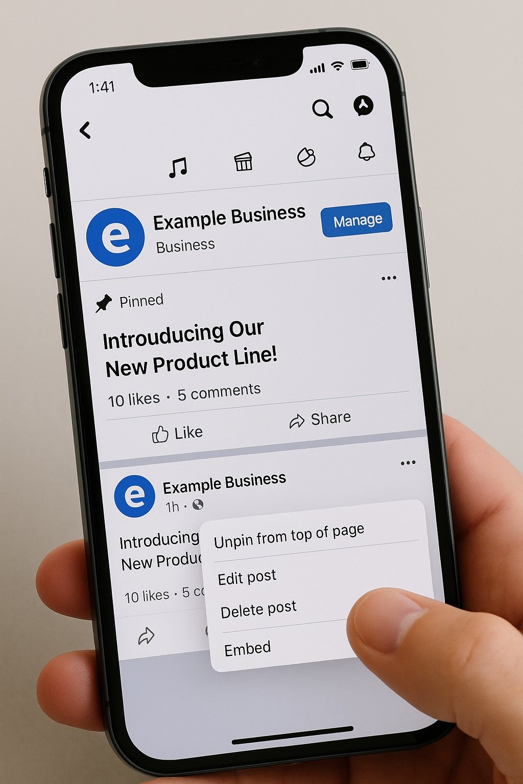 How to Remove a Featured post on Facebook Business Page 4 Unpin Featured Post in Facebook Mobile
