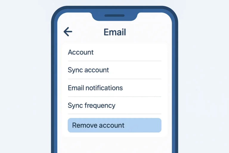 How to remove an email account from phone