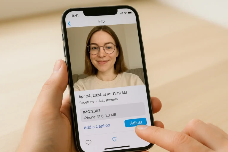 How to remove Facetune from photo info iPhone