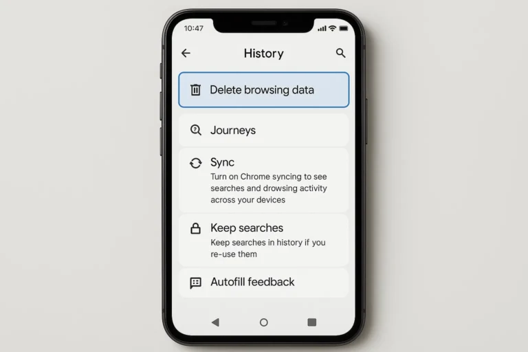 How to remove Google history in phone