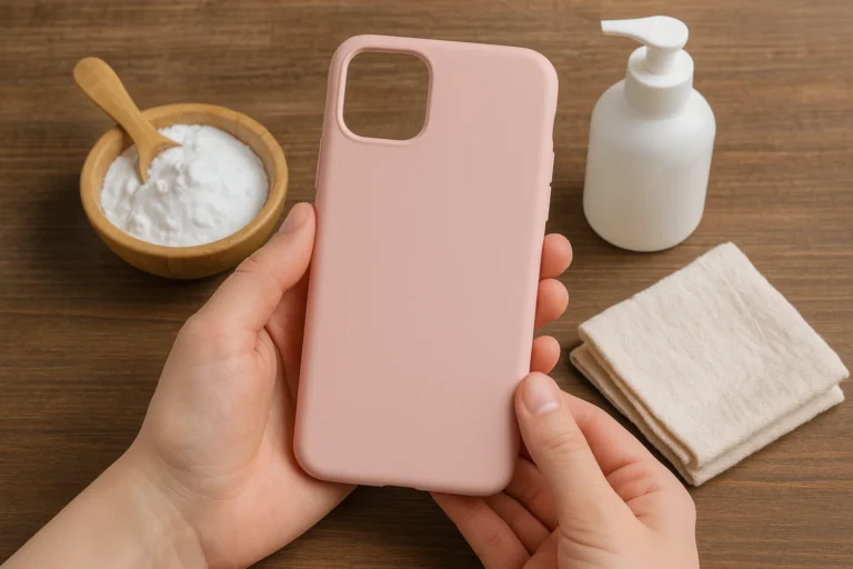 how to remove oil stains from silicone phone case