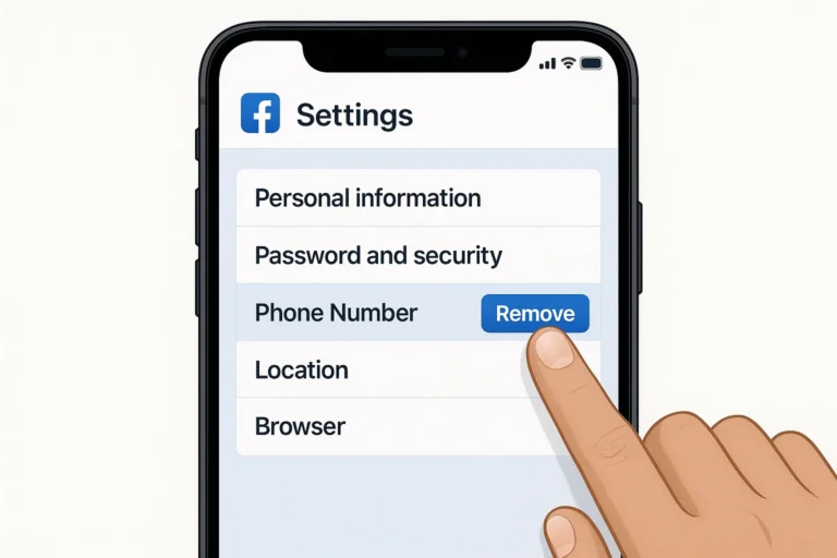 How to remove my phone number from Facebook