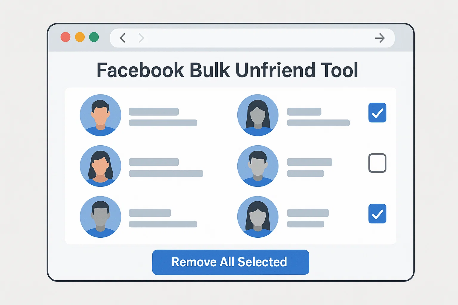 How to Remove Friends on Facebook Faster Without Deleting Your Account 2 Example of a bulk unfriend extension for Facebook