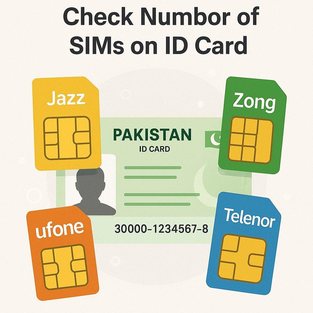 SIM Cards Around Pakistani CNIC Card
