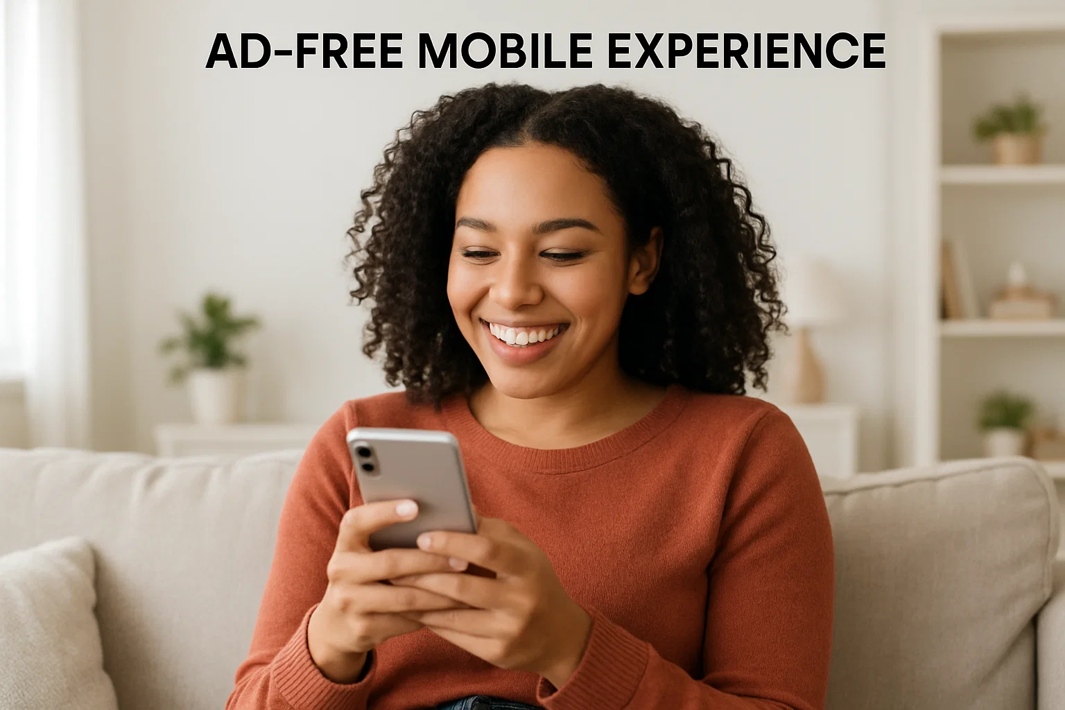 How Do You Remove Ads from Your Phone (Android & iPhone Tips 2025) 3 Happy user enjoying ad-free smartphone browsing