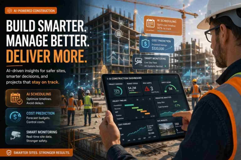 AI dashboard helping manage construction projects efficiently