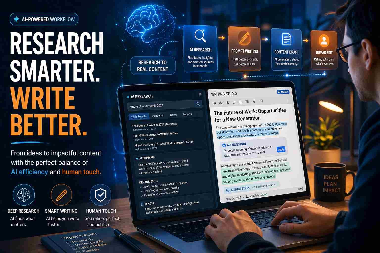 Using generative AI tools for research and writing workflow