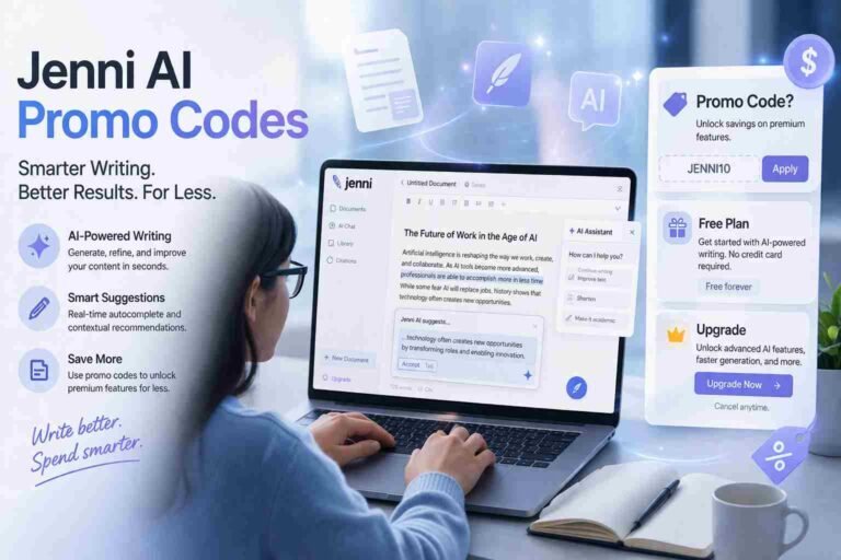 Jenni AI dashboard showing writing assistant and free access options
