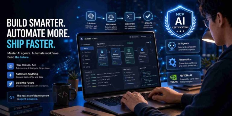 Developer learning agentic AI certification using NVIDIA platform
