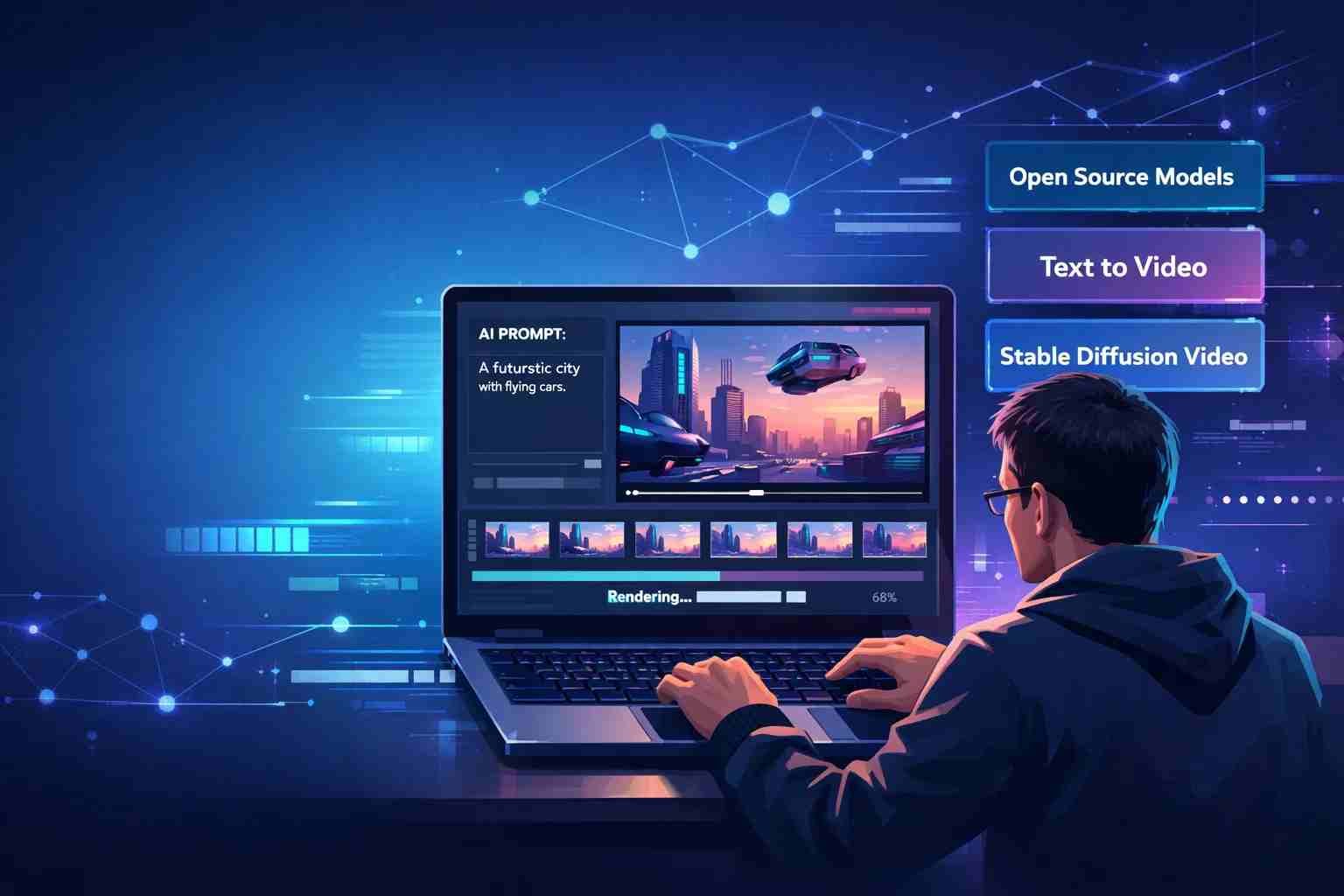 developer using open source AI video generator software