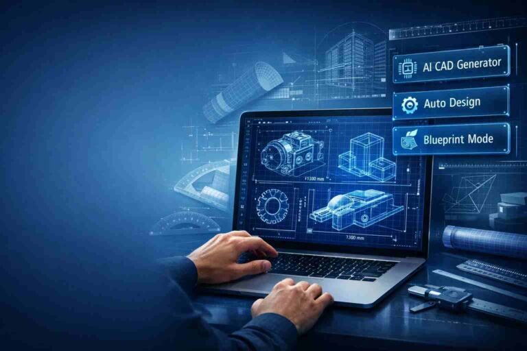 OpenArt AI generating CAD style technical drawings on screen