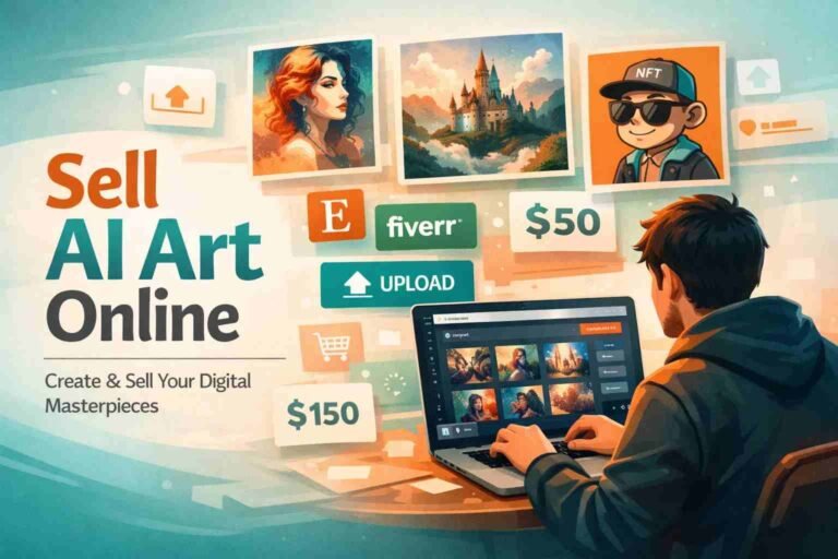 creator selling AI art on digital marketplaces online