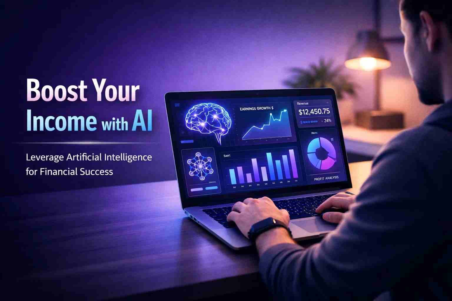 Person using AI tools to earn money online