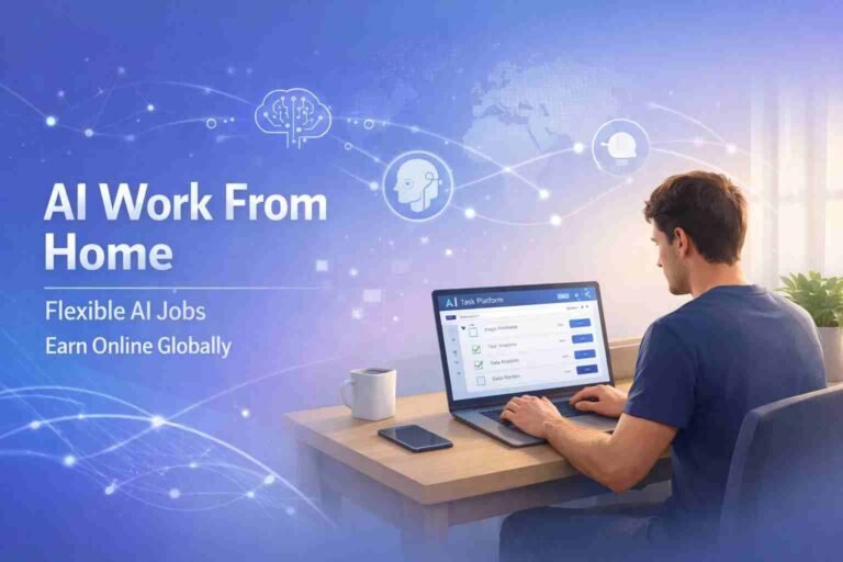 Person working online in Telus AI community job