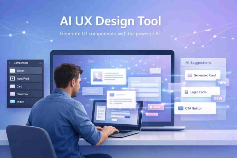 AI generated UX components inside UXPin design tool interface