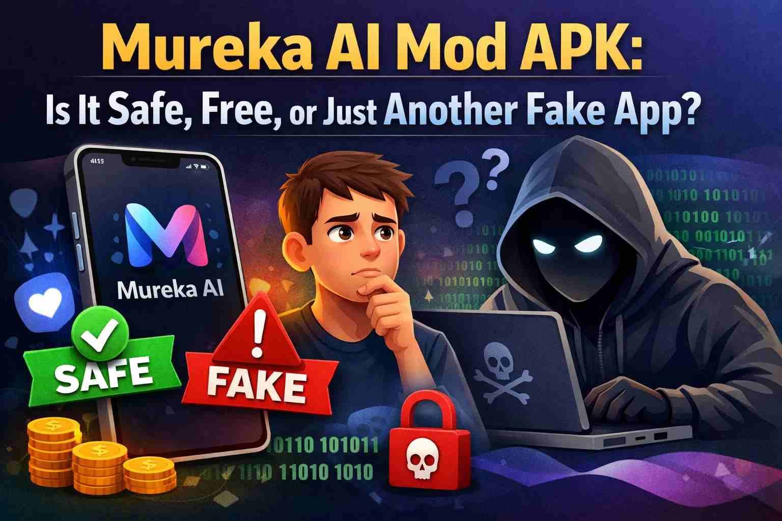 User exploring AI music app with mod APK warning